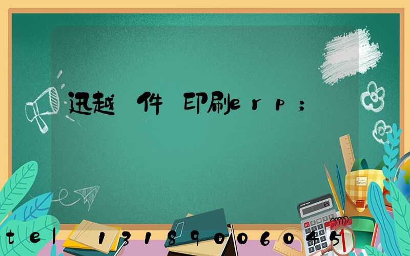 迅越軟件 印刷erp